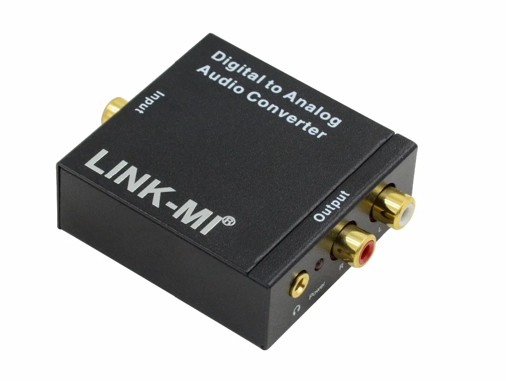 LINK-MI DA01-Audio цифро-аналоговый преобразовывает коаксиальный Toslink 1 xRCA(коаксиальный) L/R аудио и 3,5 мм коробка передач