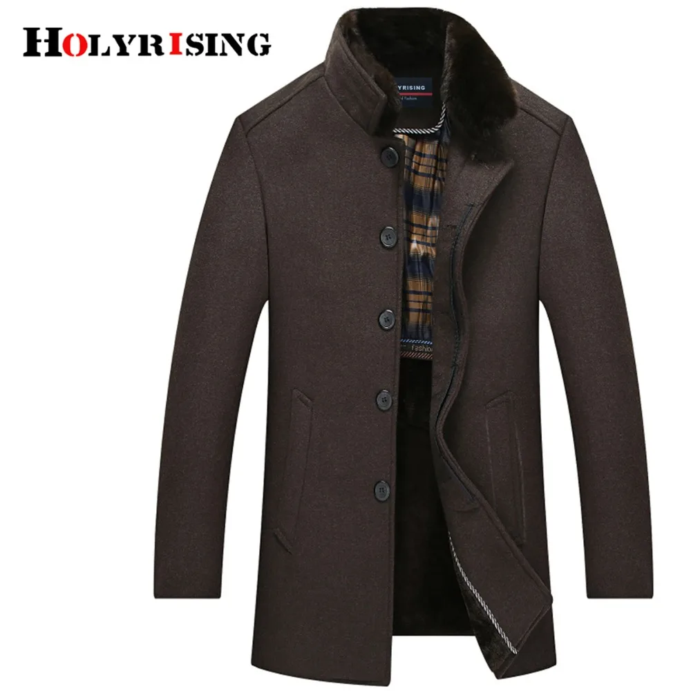 Holyrising, мужское шерстяное пальто, толстое, Abrigos Hombre Invierno, повседневные пальто, кофейный, серый цвет, шерстяная куртка с мягким воротником, XL-5XL, 18585-5