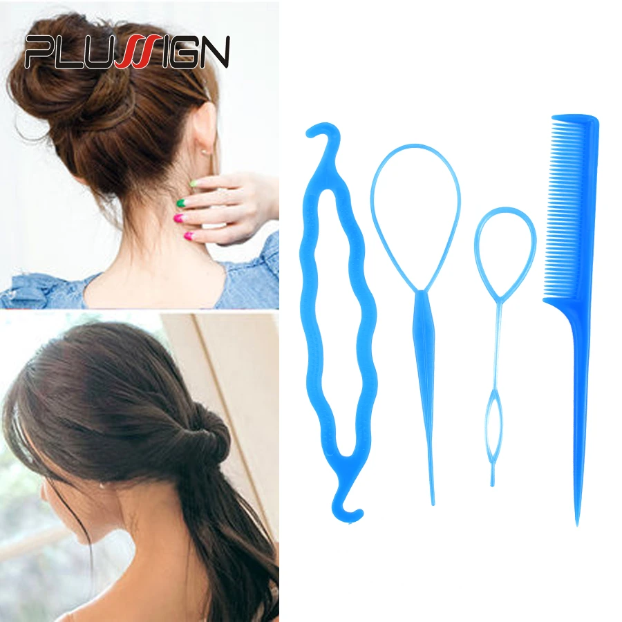 ファッショントプシーテール髪ブレイドツール 4 ピース セットポニーテールメーカースタイリングアクセサリー女性のためのサロンホーム用女の子子供 Aliexpress ファッショントプシーテール髪ブレイドツール 4 ピース セットポニーテールメーカースタイリングアクセサリー女性のためのサロンホーム用女の子子供 Aliexpress