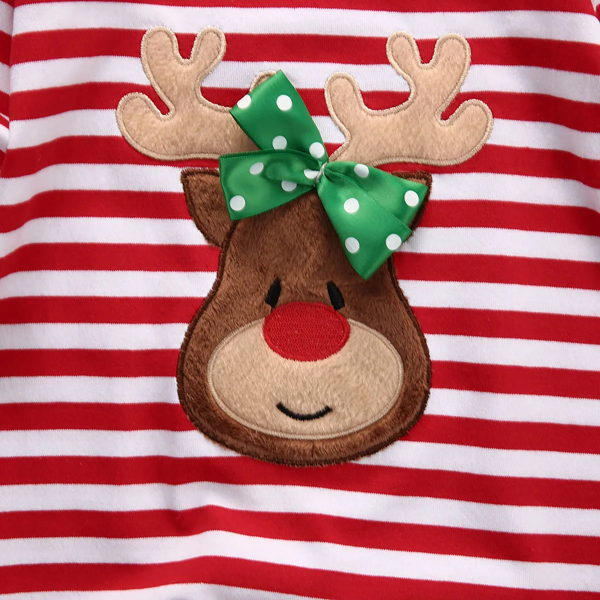 Рождественская одежда для маленьких девочек и мальчиков; комбинезон в полоску для новорожденных; Детский Рождественский костюм; одежда для детей 0-24 месяцев
