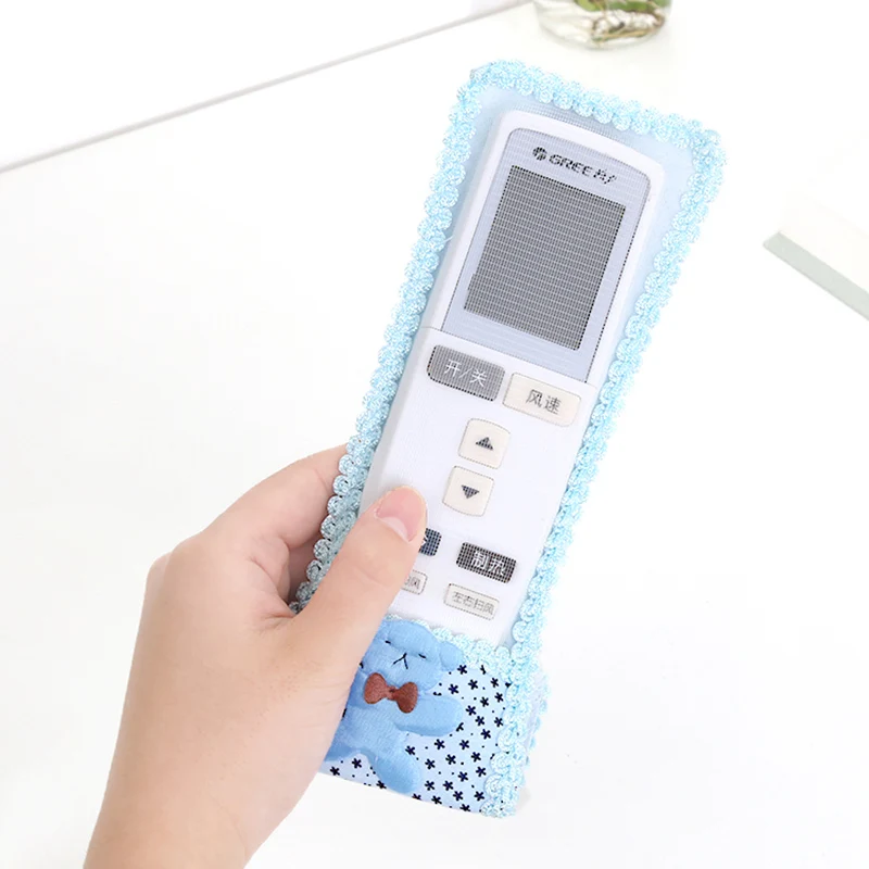 

ZOCDOU Cloth Remote Control Dust Cover TV Television Cartoon Bear Air Conditioner Protect Dustproof Storage Bag Organization