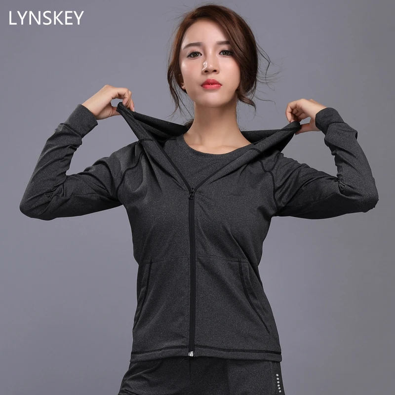 LYNSKEY Women's Running Jackets Long Sleeve Yoga Gym Fitness Hooded