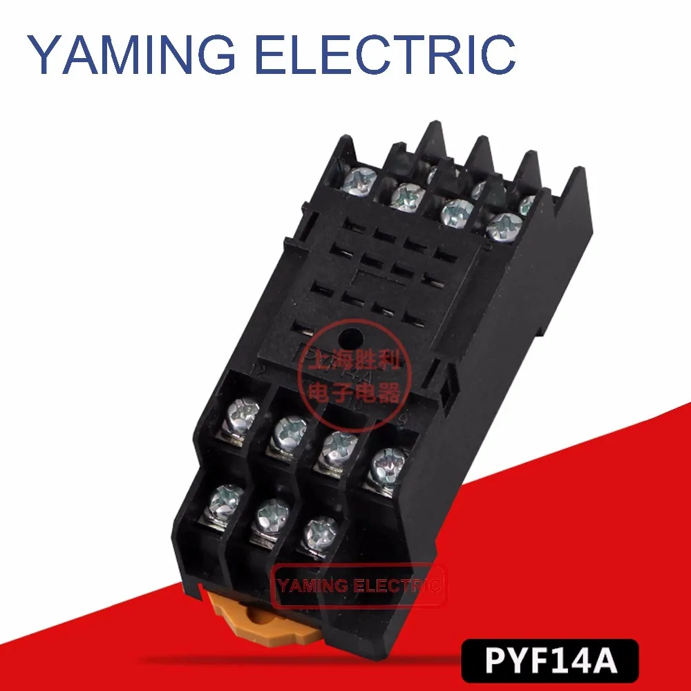 

P51 PYF14A 14 Pin Terminal Relay Socket Base Black for MY4NJ base HH54P Power Electromagnetic relay Base DIN rail