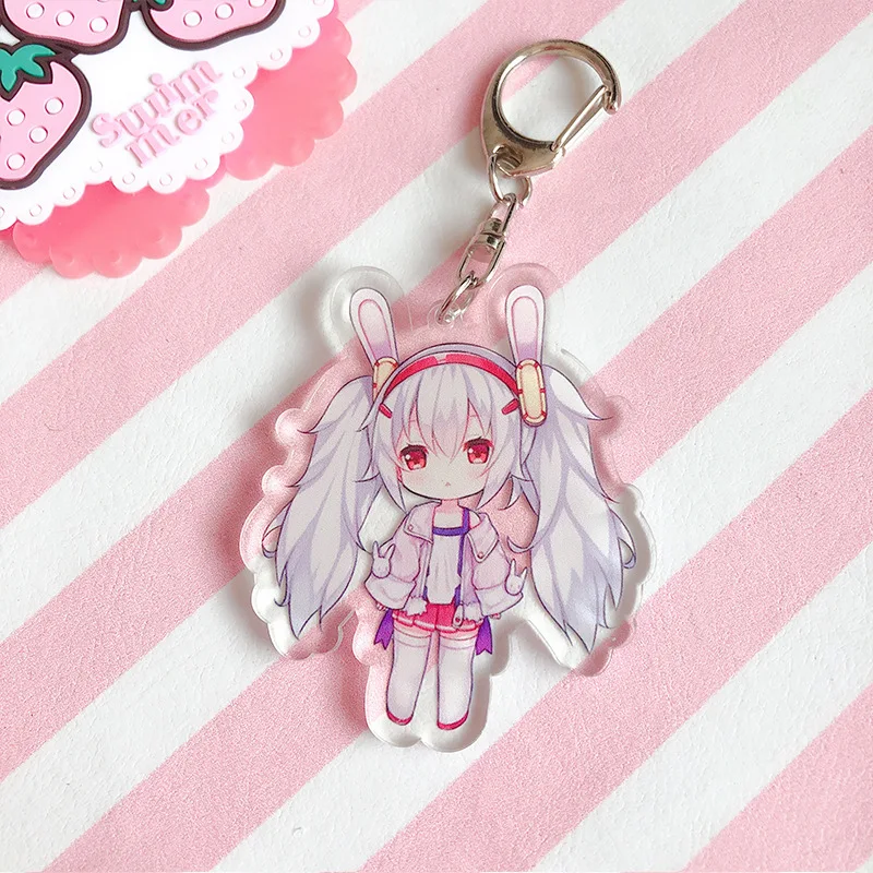 

1pcs Anime Keychain Azur Lane Javelin Jupiter Ayanami Atago double sideKeychain Keyring Pendant