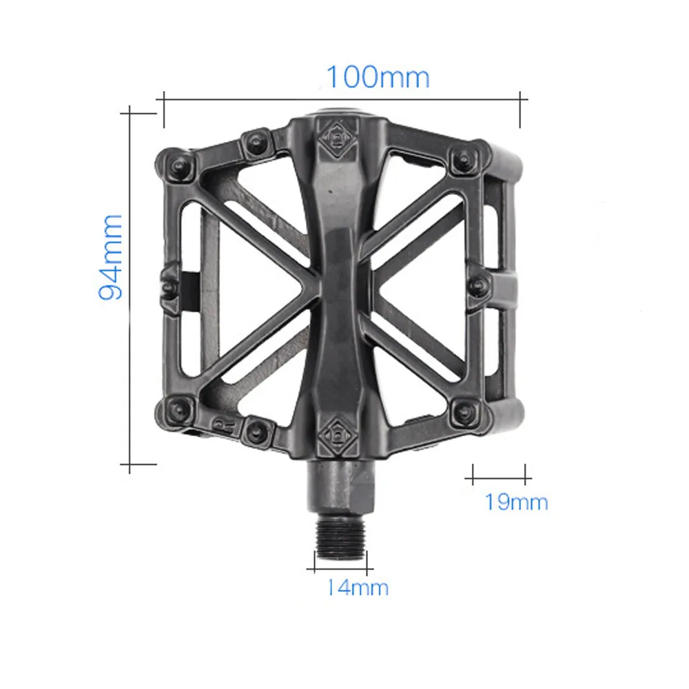 Bike Pedals Mountain Road Bicycle Flat Platform MTB Cycling Aluminum Alloy Black Bycycle Accessories Frame #3S26 (4)