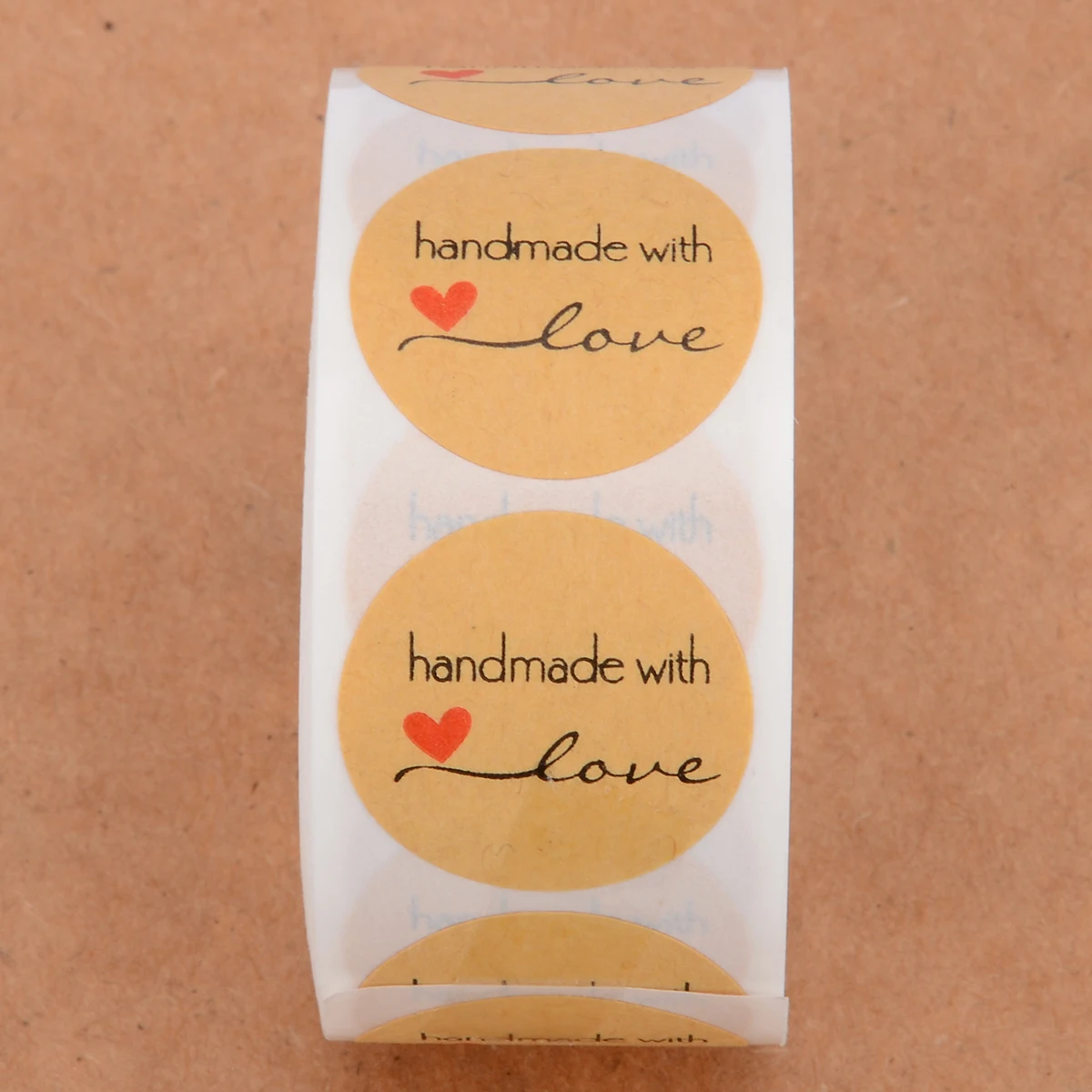 New 1 Roll 500pcs "Handmade with Love" Stickers Seals for Baking Cake Decoration Sticker Scrapbook Cards DIY Craft Labels Paper