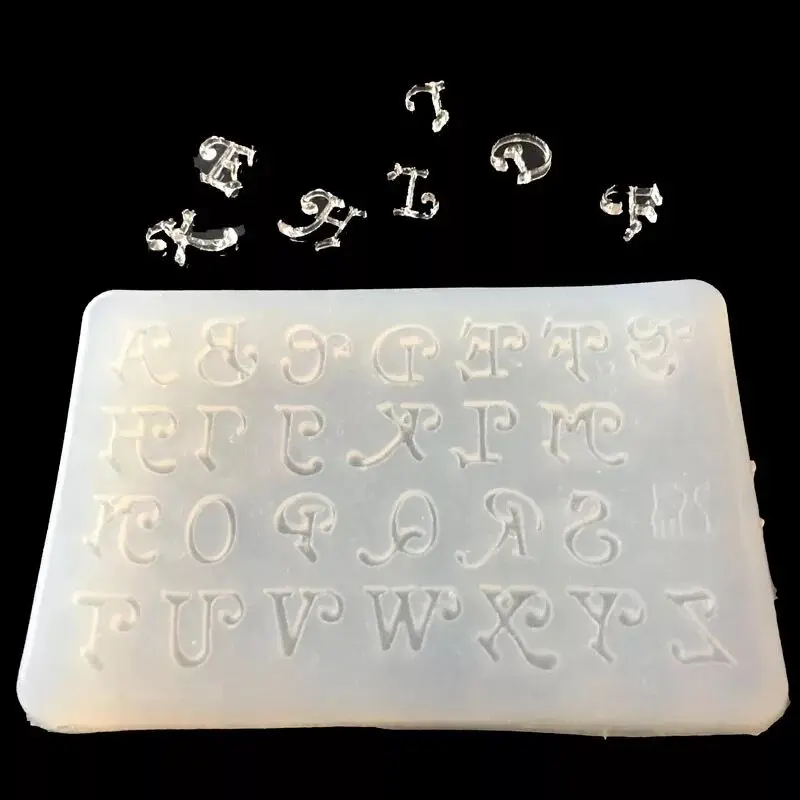 1pcs transparent English Letters Alphabet  Punctuation Letter Epoxy Resin Silicone Mold Pendant 3D Mould Decorating Craft Tools 26pcs set english letters resin mold a z alphabet shaped pendant silicone mould m2ea