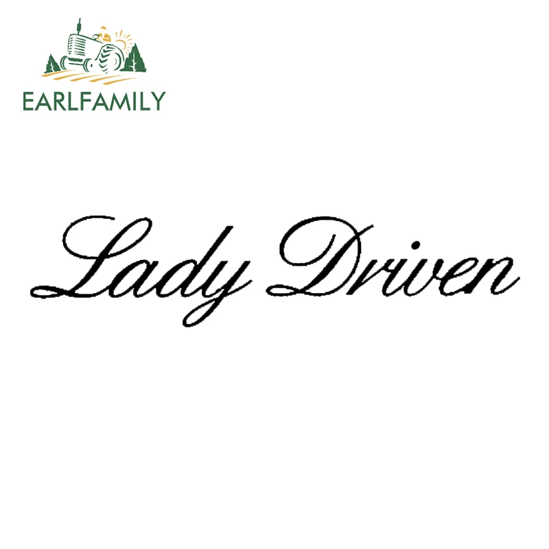 

EARLFAMILY 23cm x 8cm Lady Driven Vinyl Decal Sticker Car Women Cute Girl JDM Fresh Driver Si Car Styling Sticker Black/Silver