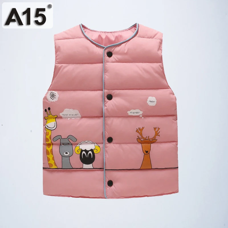 Girl vest Cotton Cartoon For Kids Baby Boy Waistcoat Down Jacket Coat Costume Outerwear Children Clothes Size 2 3 4 6 8 Years | Мать и