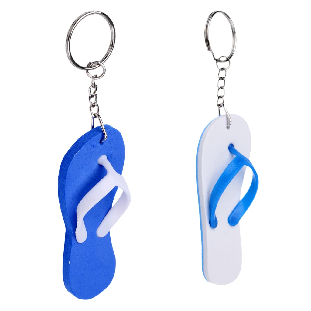 

2 Foam Floating Key Ring Float Flip Flops Keyring Yachting Boating Floating Key Chain Key Ring