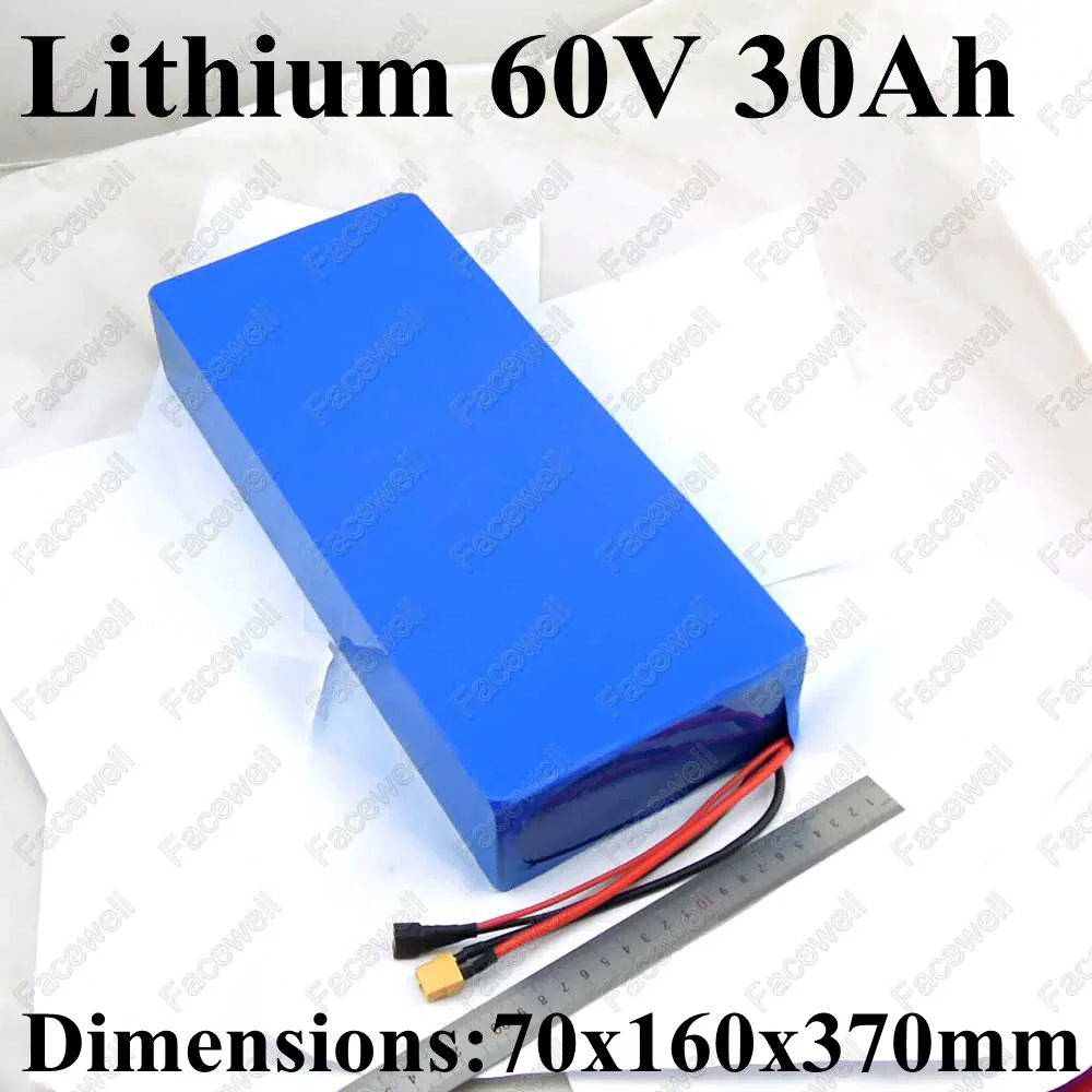 

60v lithium electric bicycle battery 60v 30ah high capacity li-ion e-bike battery pack 30A discharge for motor 2000w + charger