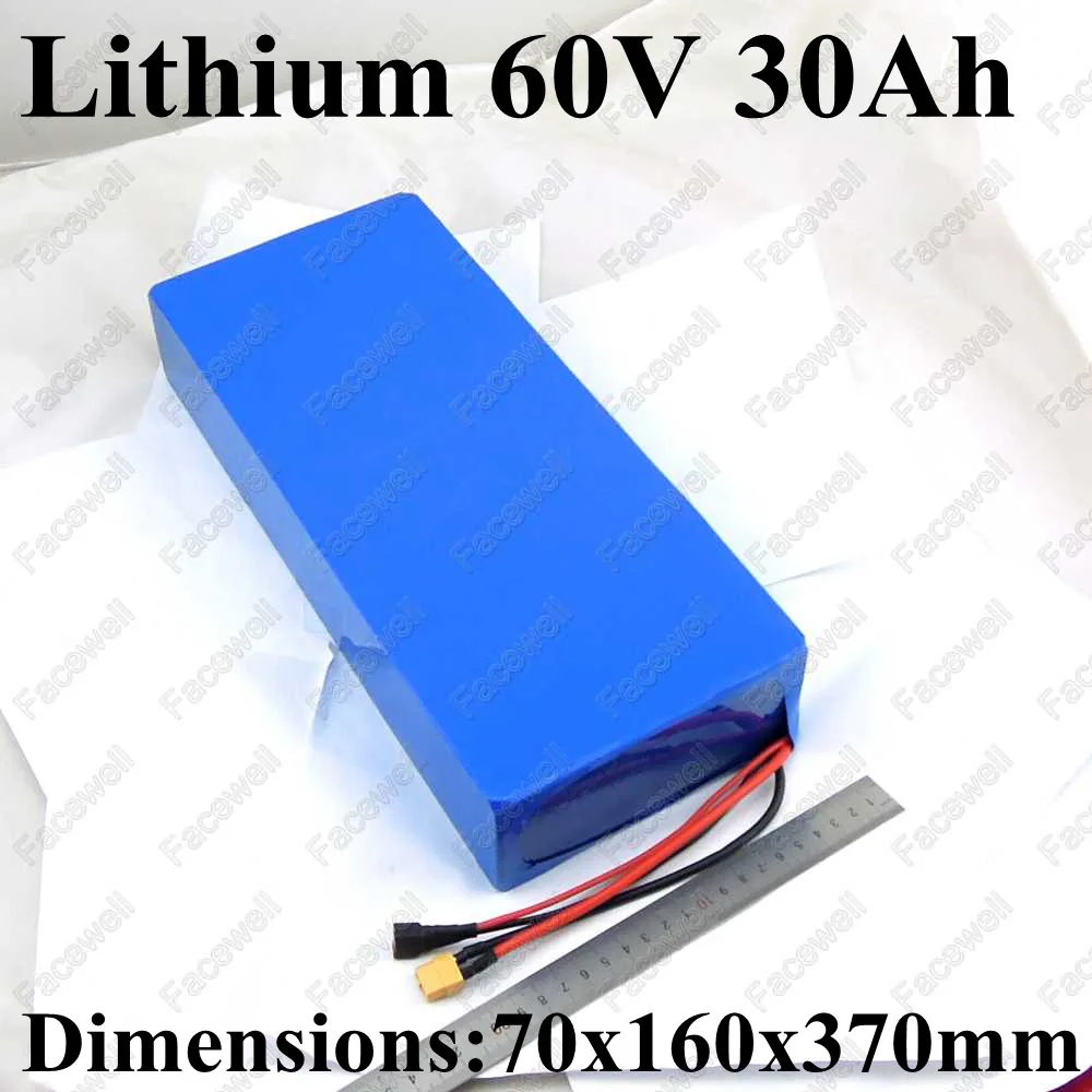 60v volt 30ah Lithium ion Battery Pack with Charger BMS 1800W Electric Bike 