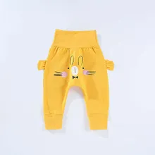 Хлопковые Штаны для малышей, мальчиков и девочек, теплые штаны-шаровары на весну и зиму, Детские повседневные штаны с рисунками, низ с высокой талией, детская одежда