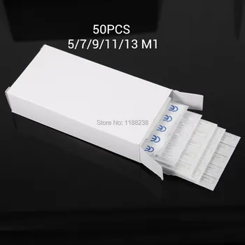 

Assorted 50PCS Tattoo Machine Needles Disposable 5/7/9/11/13 single stack magnum Sterilize Mix Lot tattoo gun ink Free Shipping
