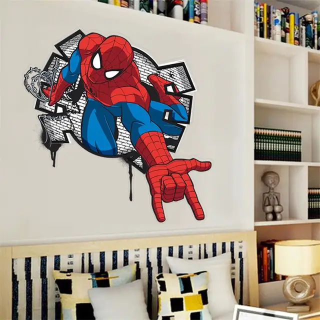 Caliente guapo hombre araña viene en habitaciones de los niños etiqueta de la pared decoración niños.jpg 640x640.jpg