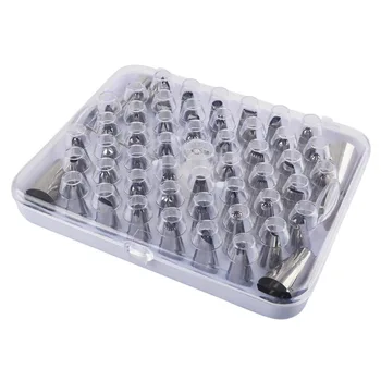 

Baking & Pastry Tools 52 heads stainless steel nozzles for cake cream (55piece/set)