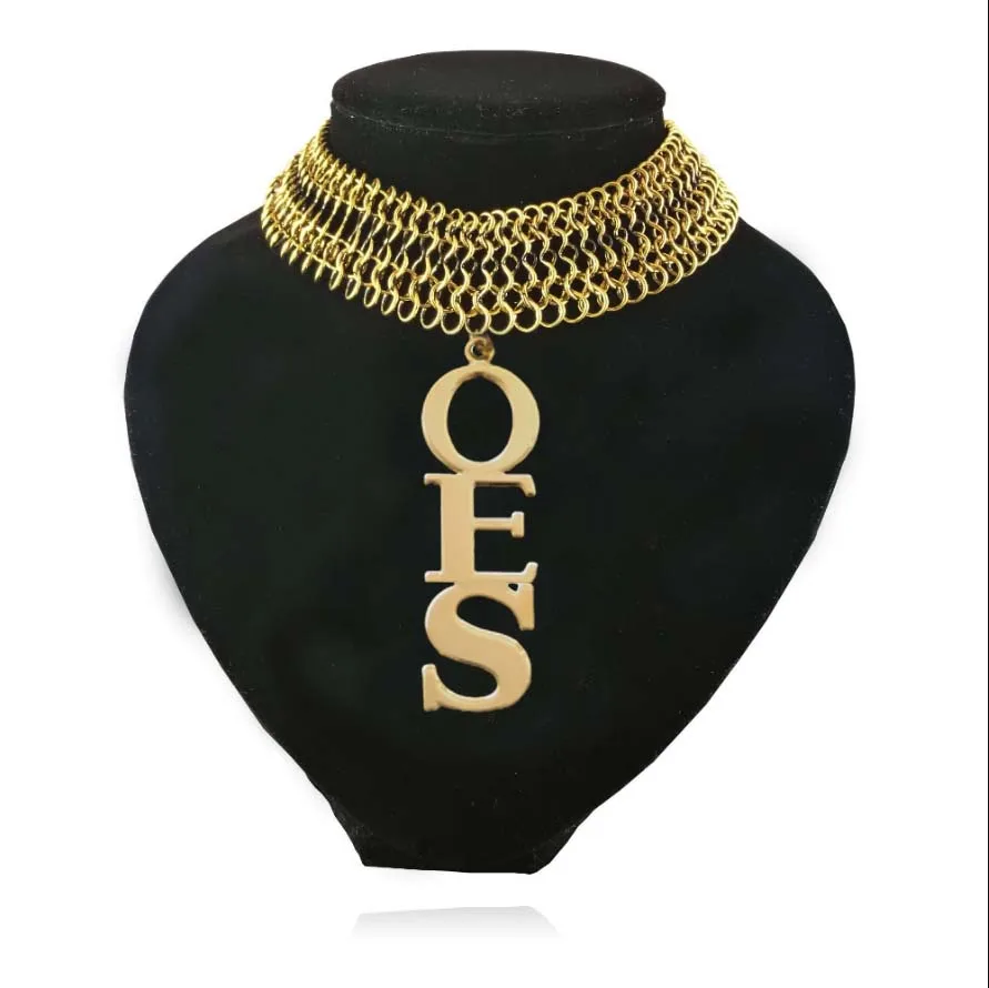 Ожерелье большого размера из нержавеющей стали с золотым оттенком Восточная