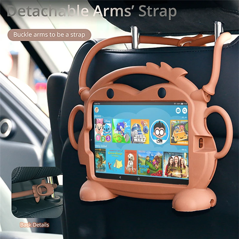 Детский удобный силиконовый чехол для переноски Kindle Fire 7 '' ударопрочный моющийся чехол для Kindle Fire 7 с крышкой автомобильный ремень