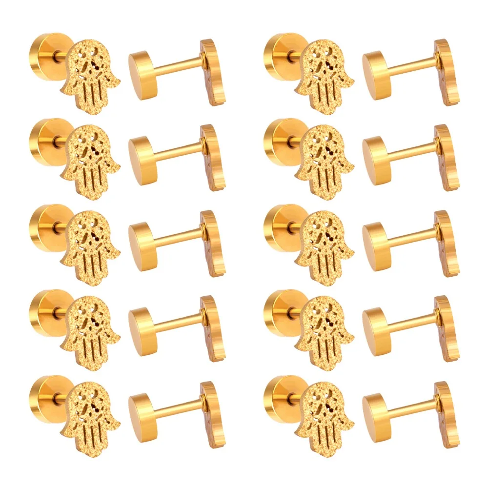 LUXUKISSKIDS 12 пар/лот оптовая торговля 316L серьги из нержавеющей стали с винтовой