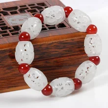 Подлинная подвескаиз натурального камня нефрита и браслет из нефрита браслет полый мужчины и женщины с сертификатом