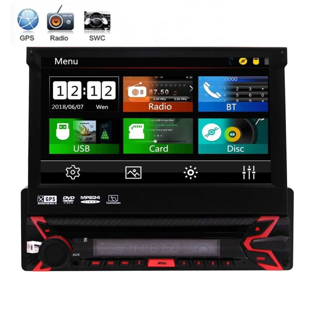 

Touchscreen Car Stereo Autoradio GPS Navigation Car DVD Player Car Radio Detachable Panel Car Head unit Bluetooth Colorful Key