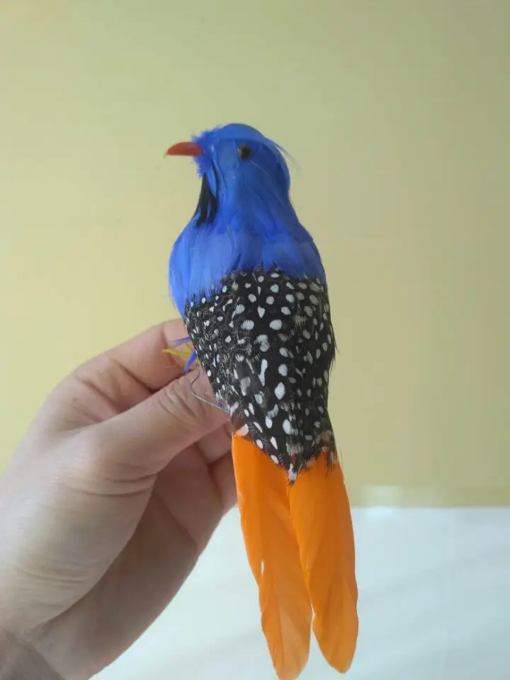 Малый simulaiton синий и orange птица игрушка полиэтилена и меха милая кукла Птица Подарок около 15 см 1004
