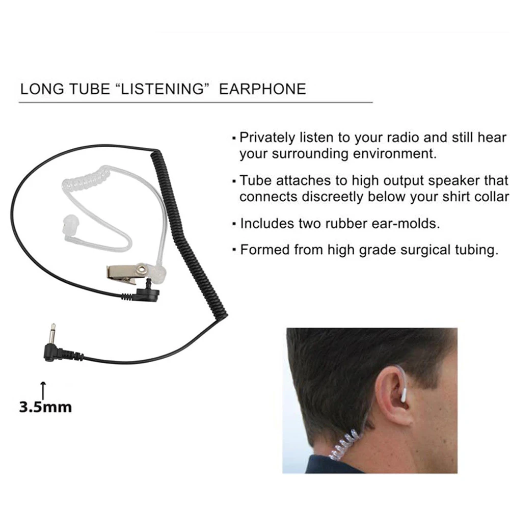 3,5 мм наушники музыкальные аксессуары наушники гарнитура радиационная защита воздушный канал Walkie Talkie прозрачная Акустическая трубка только для прослушивания