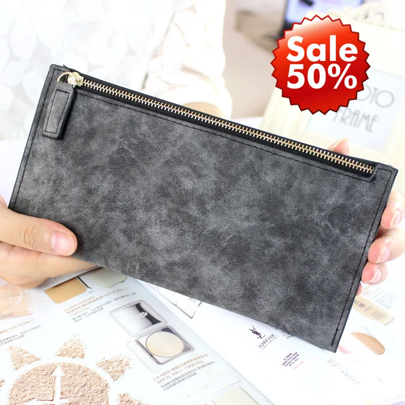 2015 New Leather Famous Design Solid Women Wallet Ladies Long Zipper Female Bag Women Leather Wallet Hand Clutch Coin Purses