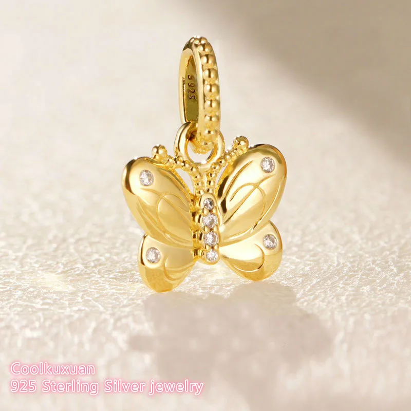 

2019 Spring 100% 925 Sterling Silver Decorative Butterfly Pendant Charm beads Fits Original Brand bracelets Jewelry Making