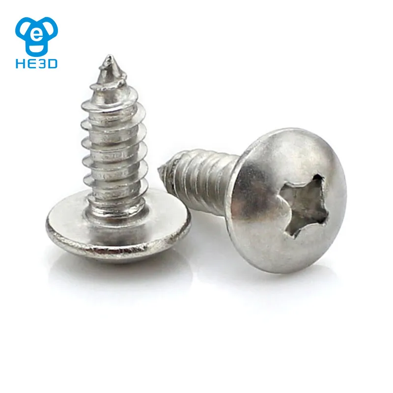 

100pcs HE3D M3X14 self-tapping screw cross round head