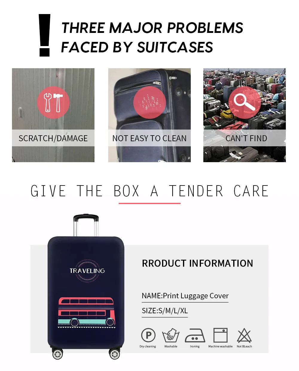 Защитный чехол для чемодана, Толстый эластичный чехол для багажа, пылезащитный чехол, подходит для 18-32 дюймов, аксессуары для путешествий