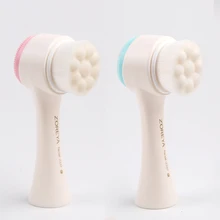 Горячее предложение! Распродажа! 1 шт. двухстороннее Силиконовое очищающее средство для лица 3D Чистка Стирка при вибрации Массажная щетка отшелушивающее средство для удаления прыщей и угрей