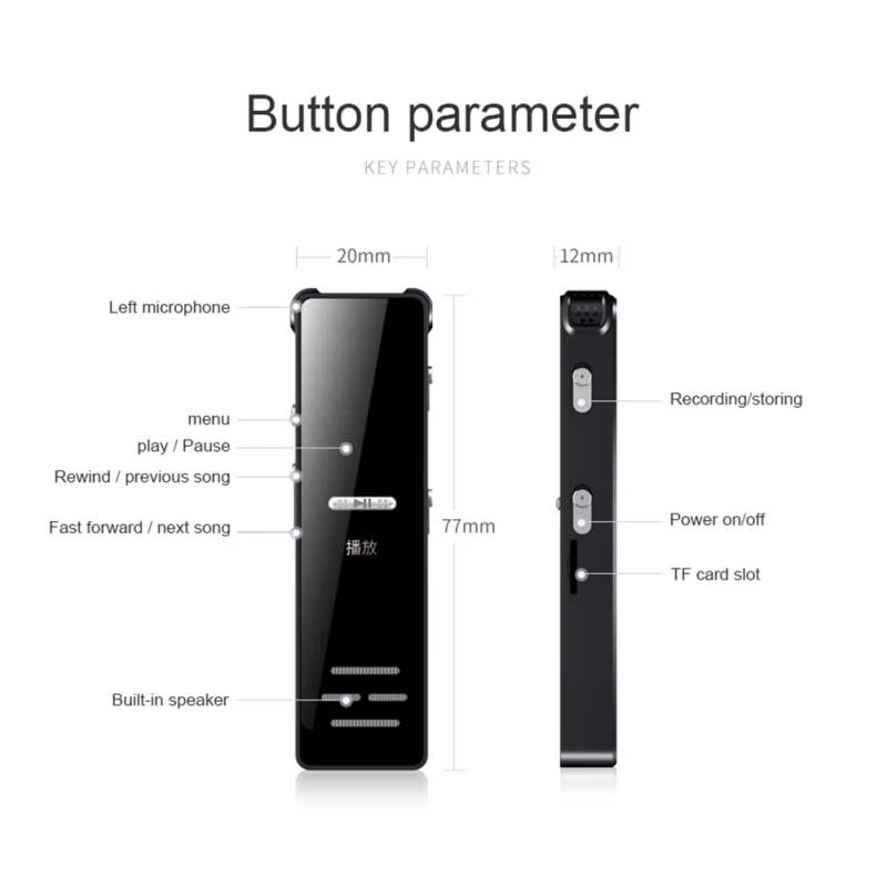 

Portable Small Voice Recording Pen, Portable TF Card Noise Cancellation Conference/Lecture/Meeting Audio Voice Recorders