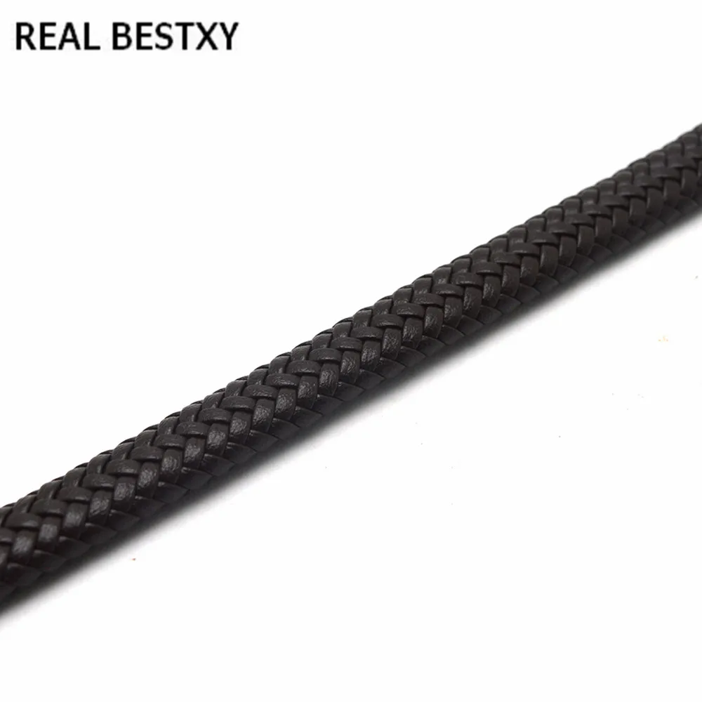 Настоящий BESTXY, 1 м/лот, 1 ярд, 12*6 мм, широкий плоский плетеный кожаный шнур для браслета, ожерелья, сделай сам, для изготовления ювелирных изделий, кожа