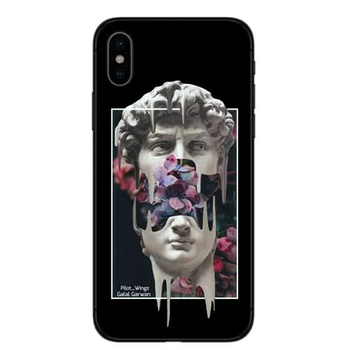 Для iphone 6 7 8 Plus Мягкий силиконовый чехол Медуза вапорволн Glitch Art Coque для телефона 5 S