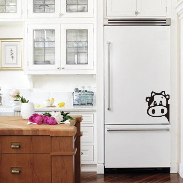 Funny Cow Kitchen Fridge Sticker , Vinyl Cow Decals For Home Kitchen