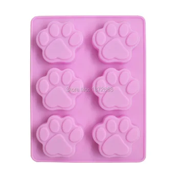 

Sixth Puppy Footprints Silicone Cake Mold 6 Cat Claw Handmade Soap Mould Resistant Cold Soap Cake Mold 50pcs Free DHL/Fedex