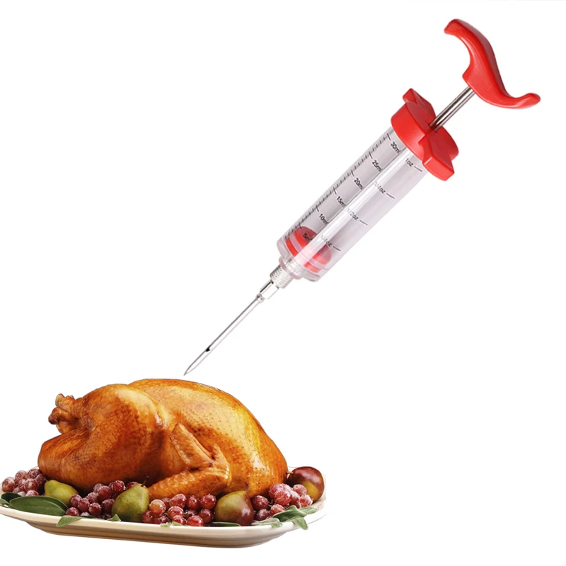

Safe Practical Marinade Injector Professional Meat Injector Flavor Syringe Poultry Turkey Chicken Grill Cooking BBQ Kitchen Tool