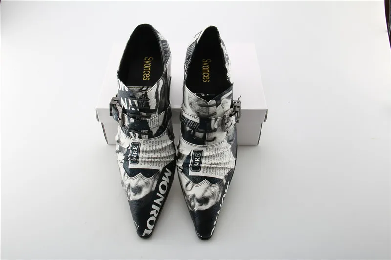 Luxury Genuine Leather Mens Shoes With Heel Dressing Party Shoes Men Brand Zapatillas Hombre Designer Random Pattern