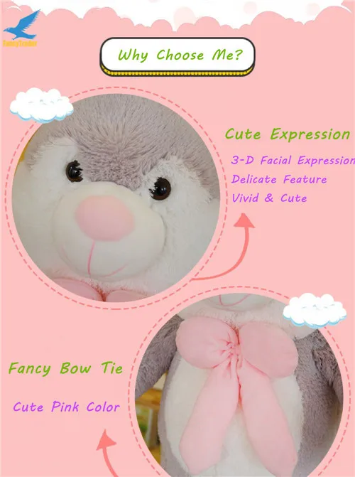 Fancytrader 59'' Giant Stuffed Bunny Plush Toys Soft Large Animals Rabbit Doll 150cm JUMBO Great Gift 3 Sizes FT16436 (12)