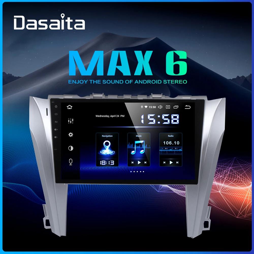 

Dasaita 10.2" Car Android 9.0 Autoradio for Toyota Camry 2014 2015 2016 GPS Navigation 1080P Video Car Stereo 64GB ROM