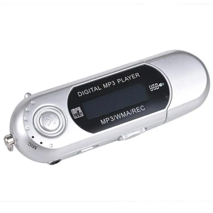 Маленький mp3-плеер с зажимом 8 ГБ флеш-диск USB 2,0 ЖК-дисплей мини MP3 музыкальный плеер FM Радио спортивный музыкальный mp3-плеер с наушниками 3,5 мм@ W - Цвет: Белый