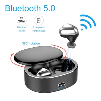 

New Arrival T50 Rotating Charge Box Cap Touch Wireless Bluetooth 5.0 Ear Buds Earphones