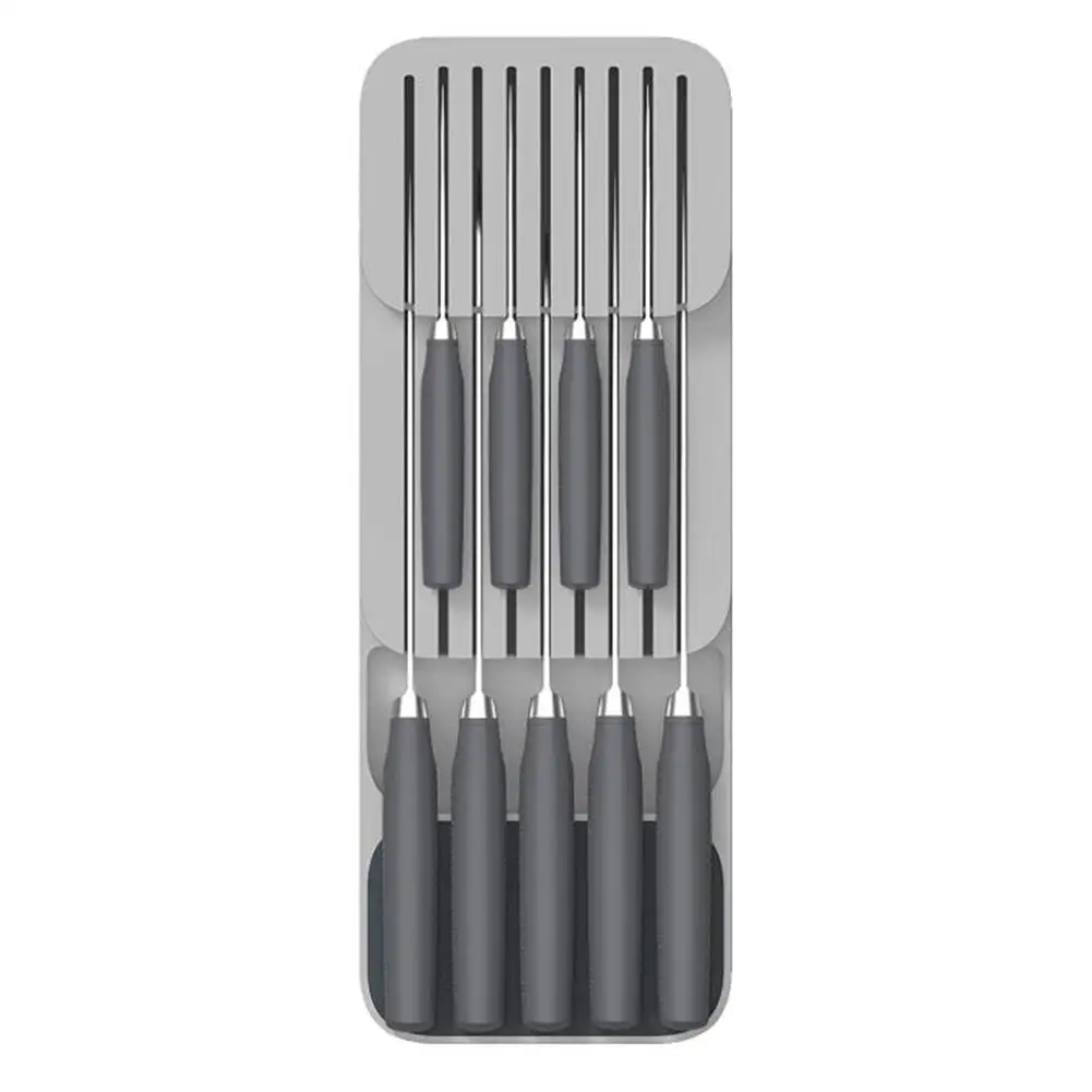 Tanie Dwuwarstwowa szuflada na sztućce Organizer szuflada kuchenna taca na zastawę na sztućce przechowywanie i nóż sztućce tace organizatorzy