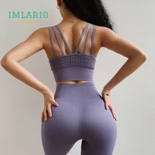 3,0 стиль бесшовный Женский бюстгальтер для фитнеса тренажерный зал укороченный Топ полые спортивные Bh Пуш-Ап Йога бюстгальтер регулируемый ремень нижнее белье для тренировок