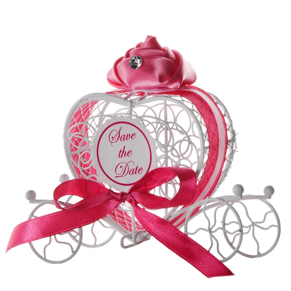 Лидер продаж, 1 шт., новые коробки для конфет, романтические коробки для сладости, шоколад, коробка для свадебной вечеринки, милый чехол-органайзер для хранения, высокое качество - Цвет: Hot Pink