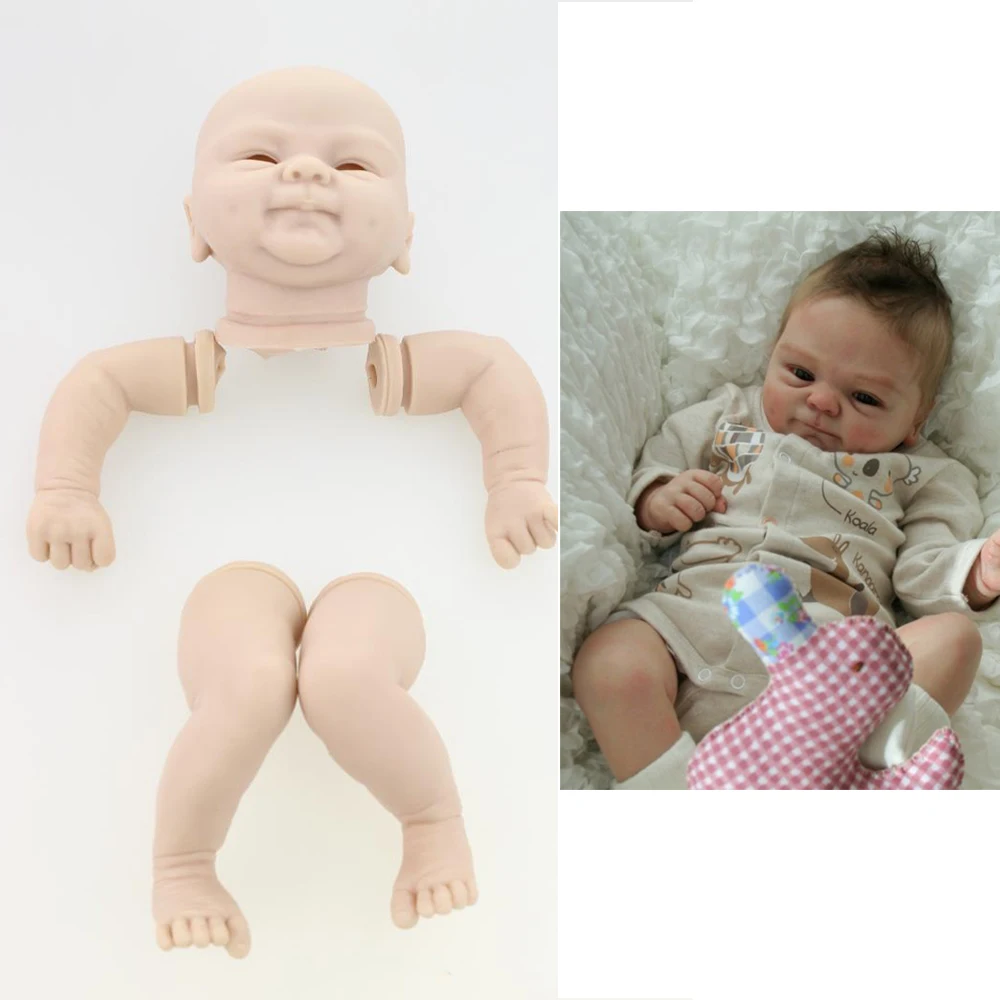 17 дюймов виниловая силиконовая кукла reborn kit 3/4 головы руки и ноги неокрашенные