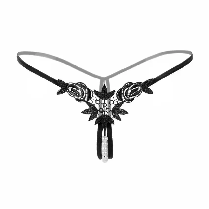 Сексуальные женские стринги с вышивкой кружевные трусики открытой промежностью