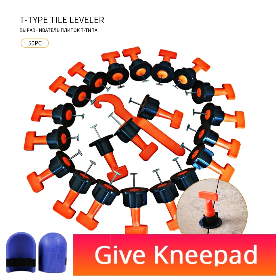 

50pc Floor Tile Tool Reusable For Bricklayer Leveler Plastic Clip Adjustable Locator Tile Leveling System Lechada De Azulejos