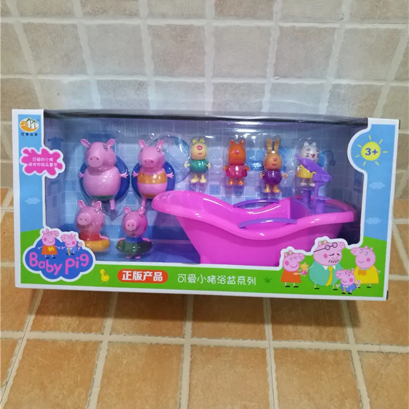 Peppa игрушки "Свинка" Джордж ванна для купания Семейный комплект папа игрушка для ванной играть воду детская игрушка высокое качество игрушки для детей подарок